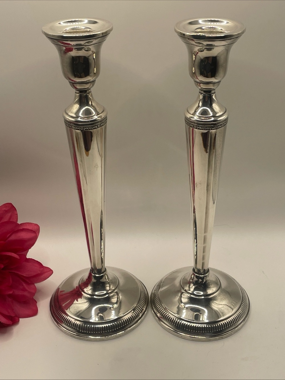Vintage Pair of Weighted Sterling Silver Candle Stick Holders